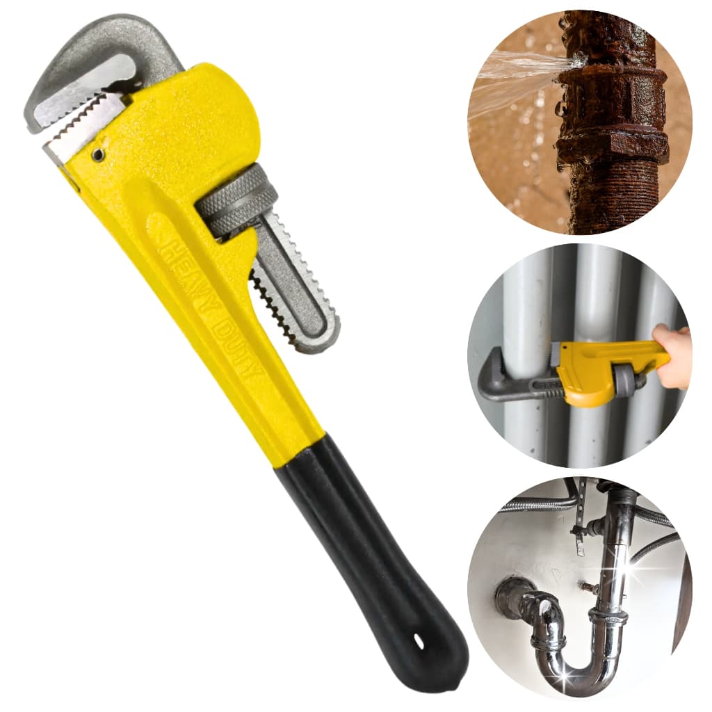 Chave Grifo de Aço Antiderrapante Encanador Tubos Hidráulicos Pesados