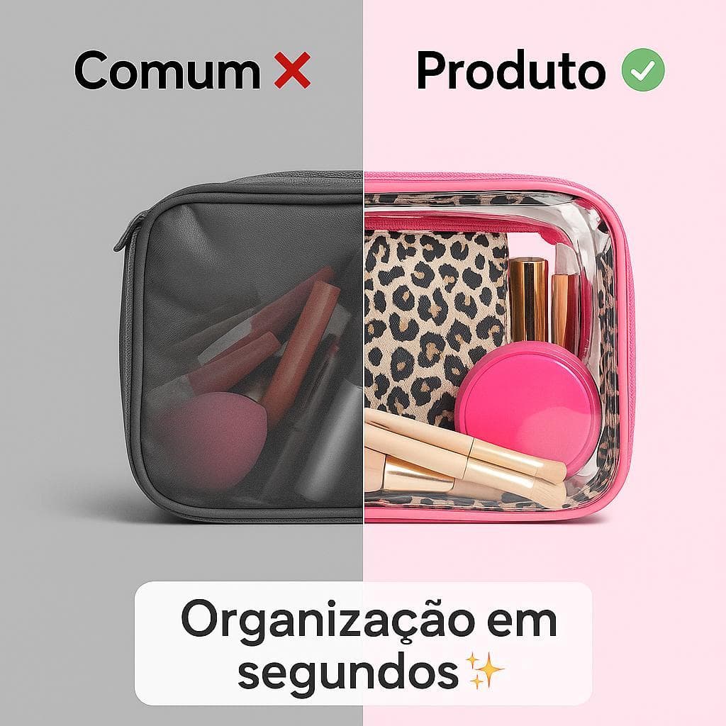 Necessaire Kit 3pçs Organizadora Maquiagem Viagem