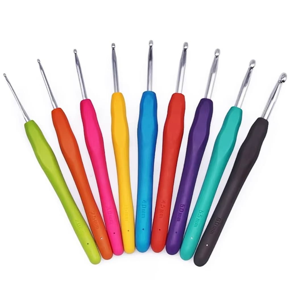 Colorido Macio Plástico Lidar Com Alumina Crochê Ganchos Agulhas De Tricô Conjunto Para Tecer Costura Tool 9 PCS