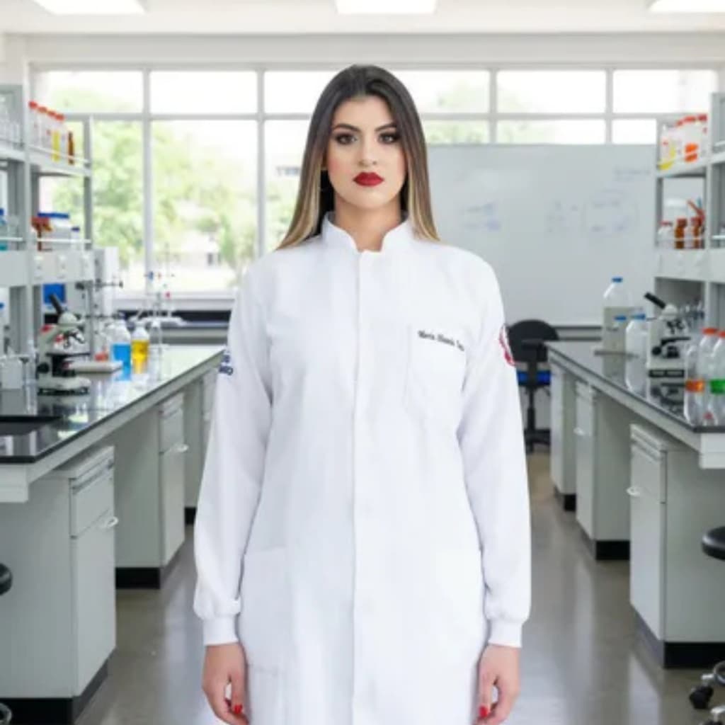 Jaleco Feminino Gola Padre Gabardine Com Punho Acinturado Manga Longa Promoção Estudante