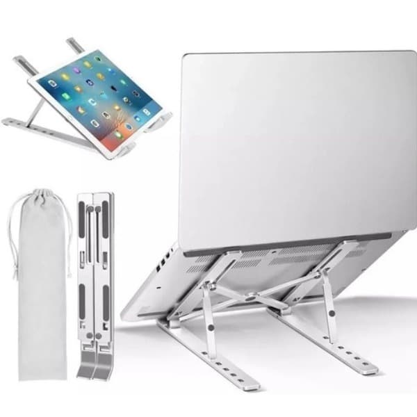 Suporte Para Notebook Ipad Tablet em Alumínio Ajustável Dobrável Ergonômico Resistente LEY-2180