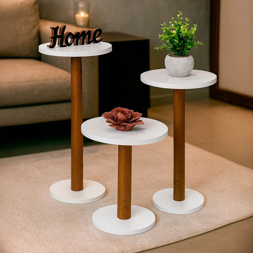 Mesa de Apoio para Sala MDF Madeira Sofisticada Elegante Contemporânea