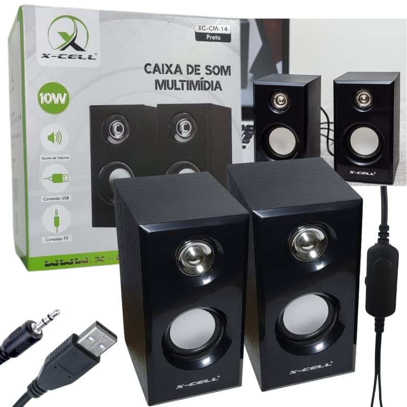 Caixa de Som Notebook PC Usb P2 Potente 15-20Khz Amplificada