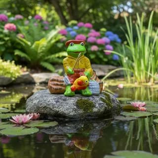Estatueta de Sapo Decorativo para Enfeite De Jardim