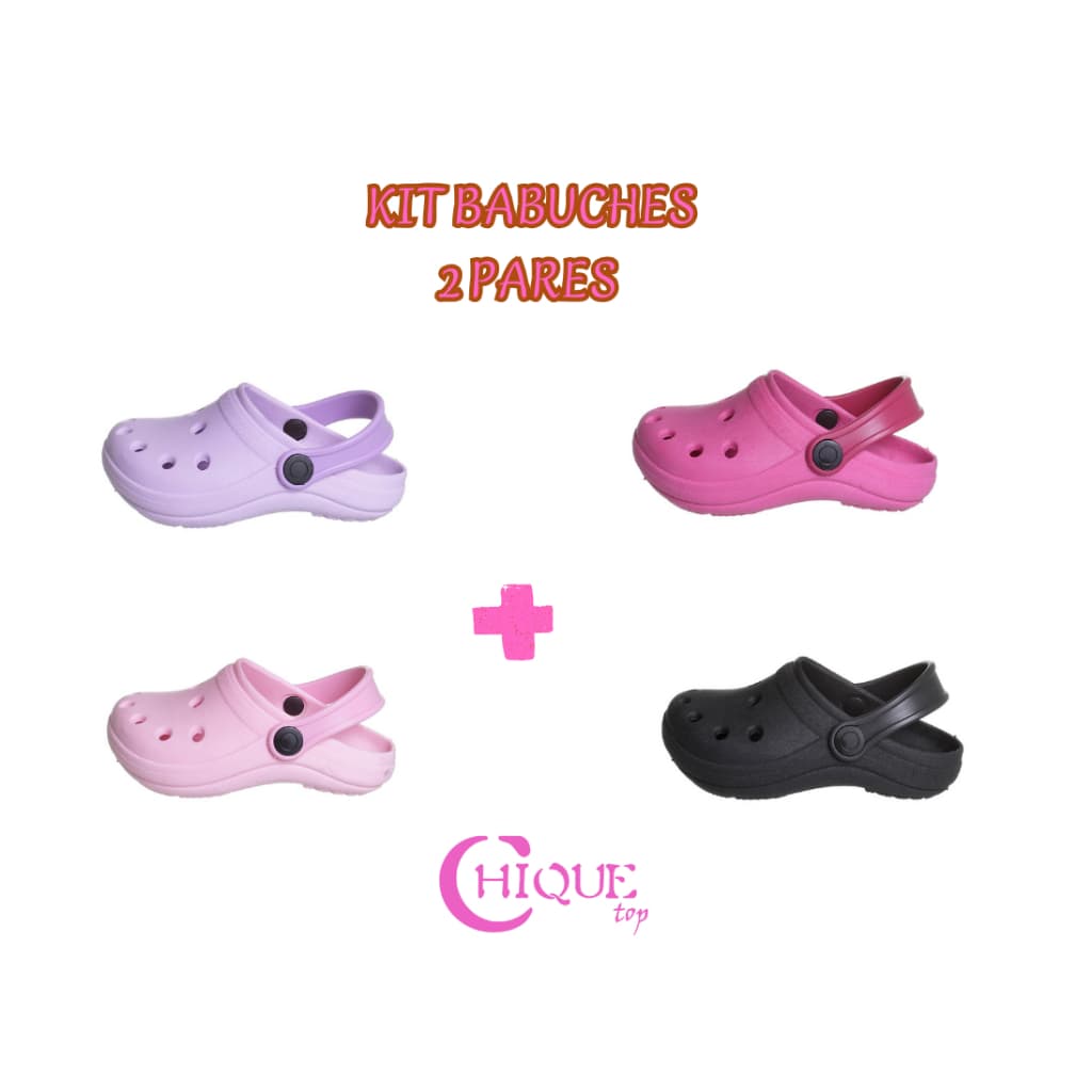 Kit 2 Babuche Infantil Chinelo Feminino Menina Chique Top Confortável Macio Correia