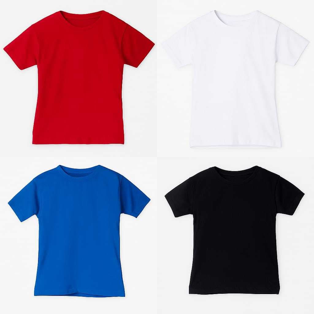 Camiseta Infantil Branca Básica Lisa 100% Algodão