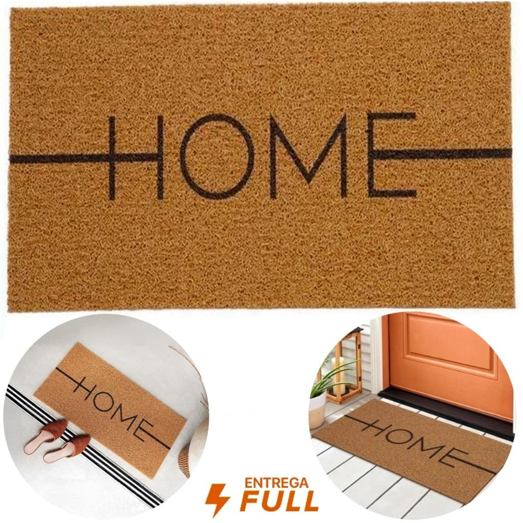 Tapete de Entrada Vinílico HOME 60x40cm – Capacho Antiderrapante Home