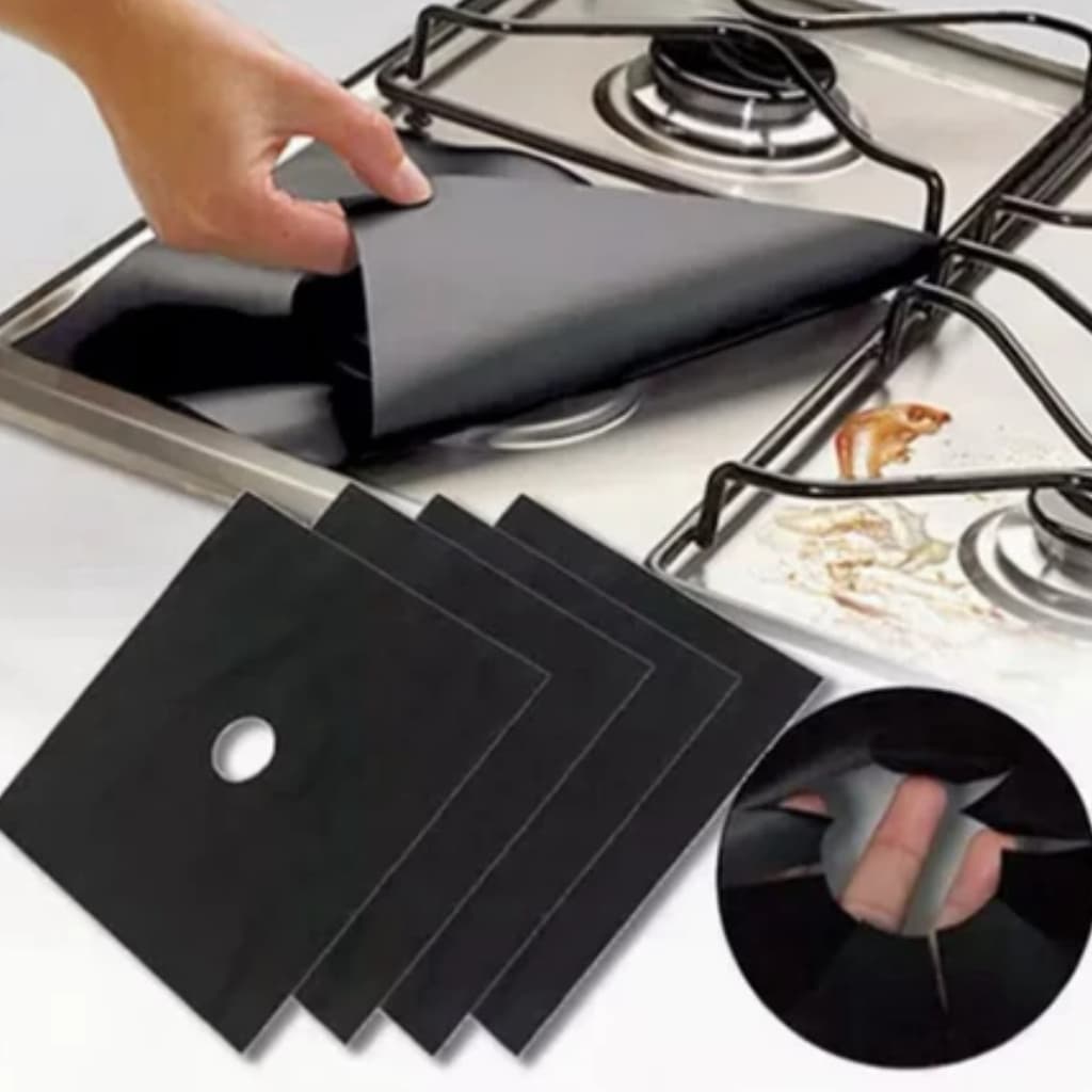 Kit 4 Protetores Proteção Fogão Anti Aderente Reutilizável lavaveis cozinha ref-
