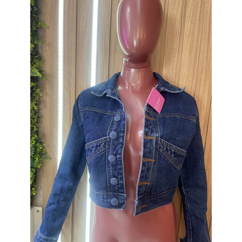 Jaqueta Jeans Feminina , Botão encapado