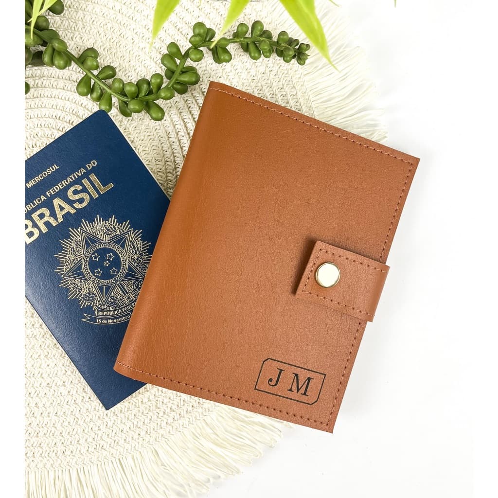 Porta Passaporte Em Couro Sintético