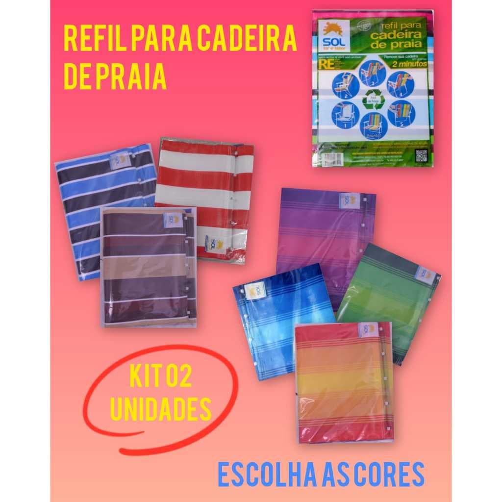 Kit 2 refis de cadeira de praia