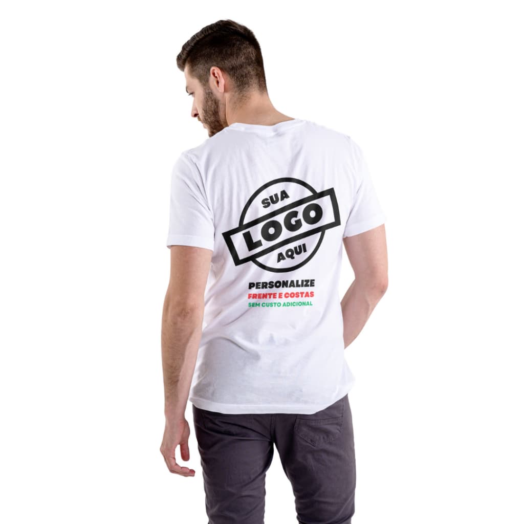 Camiseta Personalizada com Sua Logo | Estampa Frente e Costas | Uniforme Empresarial em Poliéster
