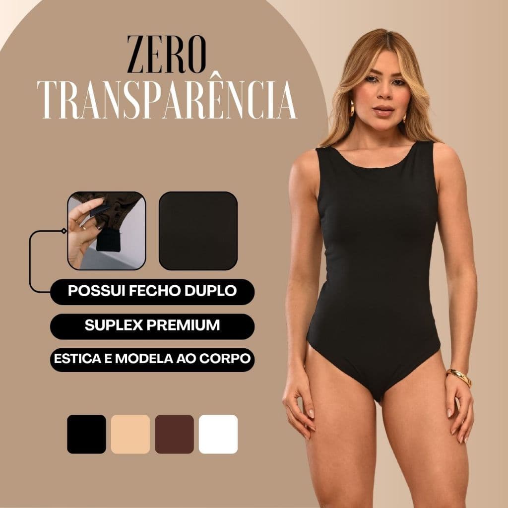 Body Slim Feminino Leve com Fecho Dia a Dia Moda Blogueira Tendência Casual Trabalho