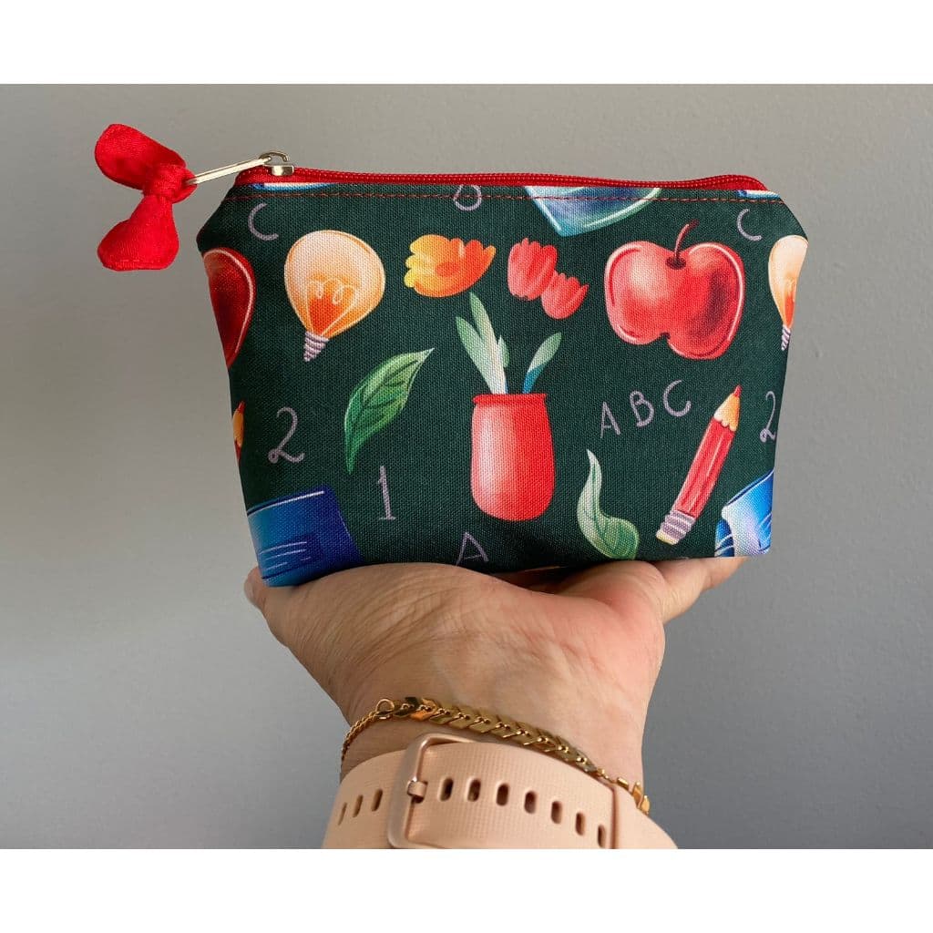 Necessaire Feminino Bolsa de Maquiagem Pequena Estampa Dia dos Professores