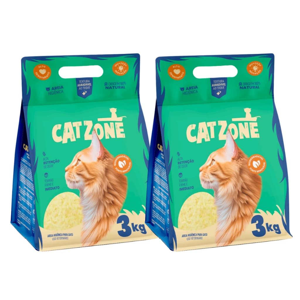 Areia higiênica Cat Zone Biodegradável Para Gatos 3kg