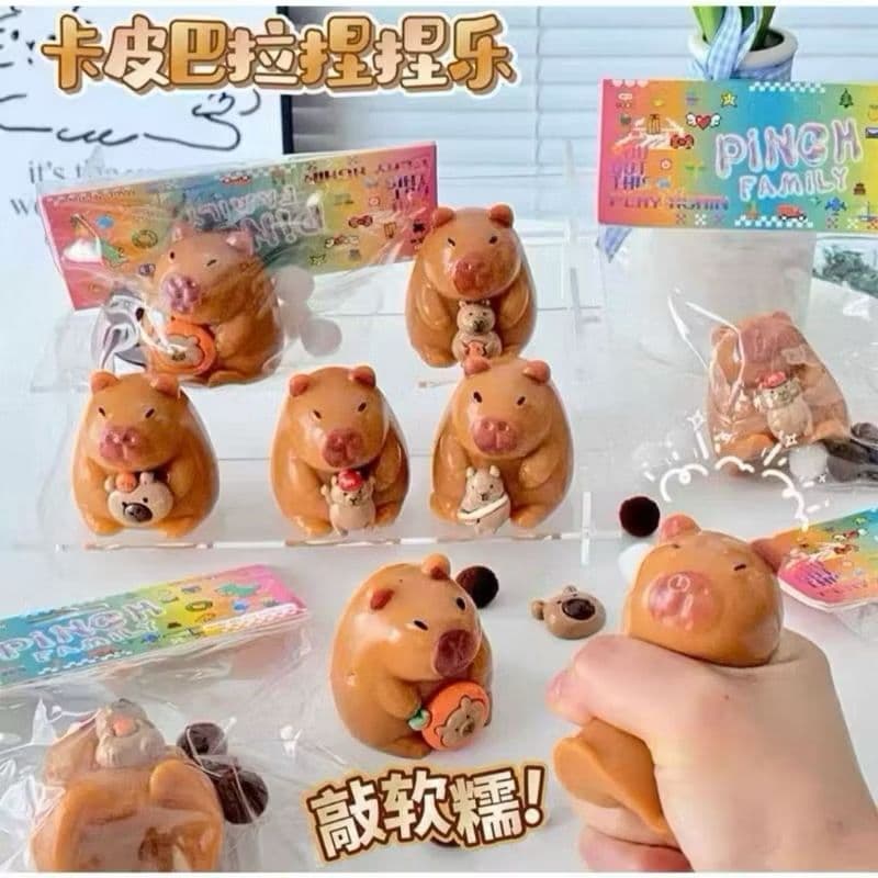 Brinquedo Menino Menina Taba Squish Anti Estresse de Apertar  Bolacha Capivara