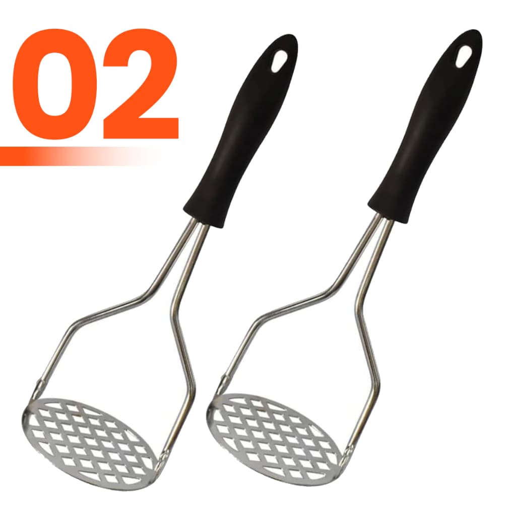 02 Amassador Espremedor de Batata Inox Manual Funcional Doméstico Pessoal
