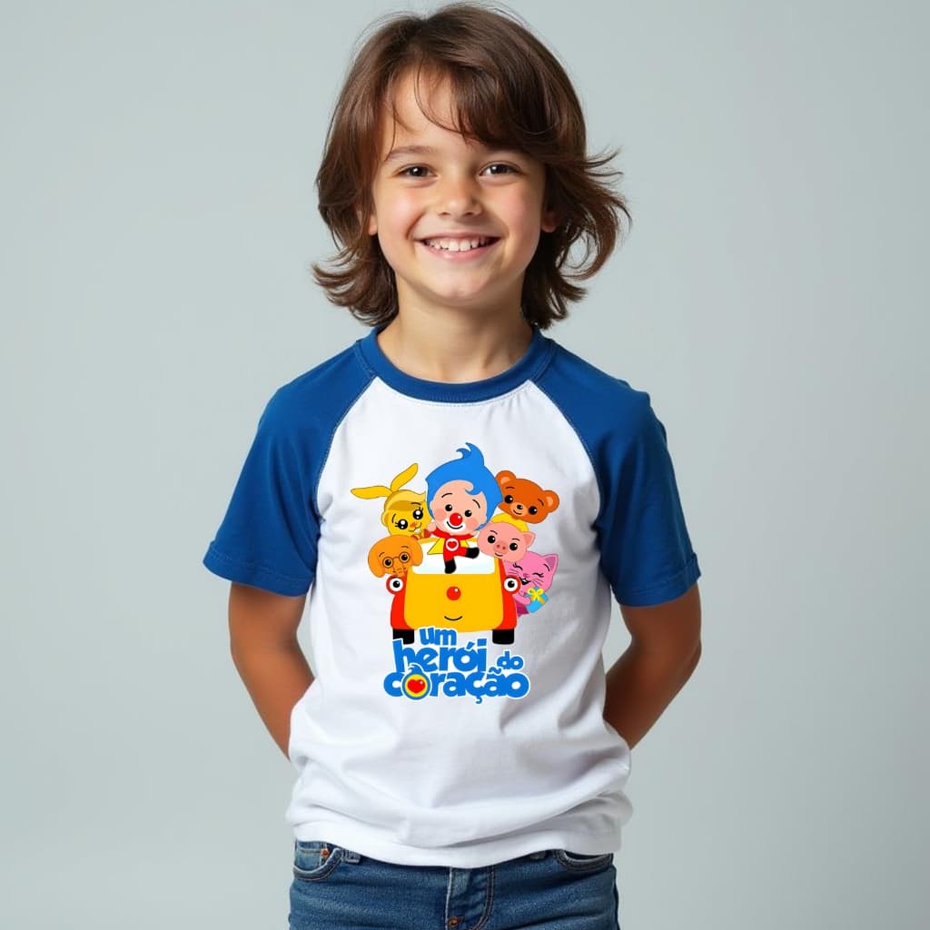 Camiseta Raglan Um heroi do Coração Vários Modelos Azul Vermelho e Preto