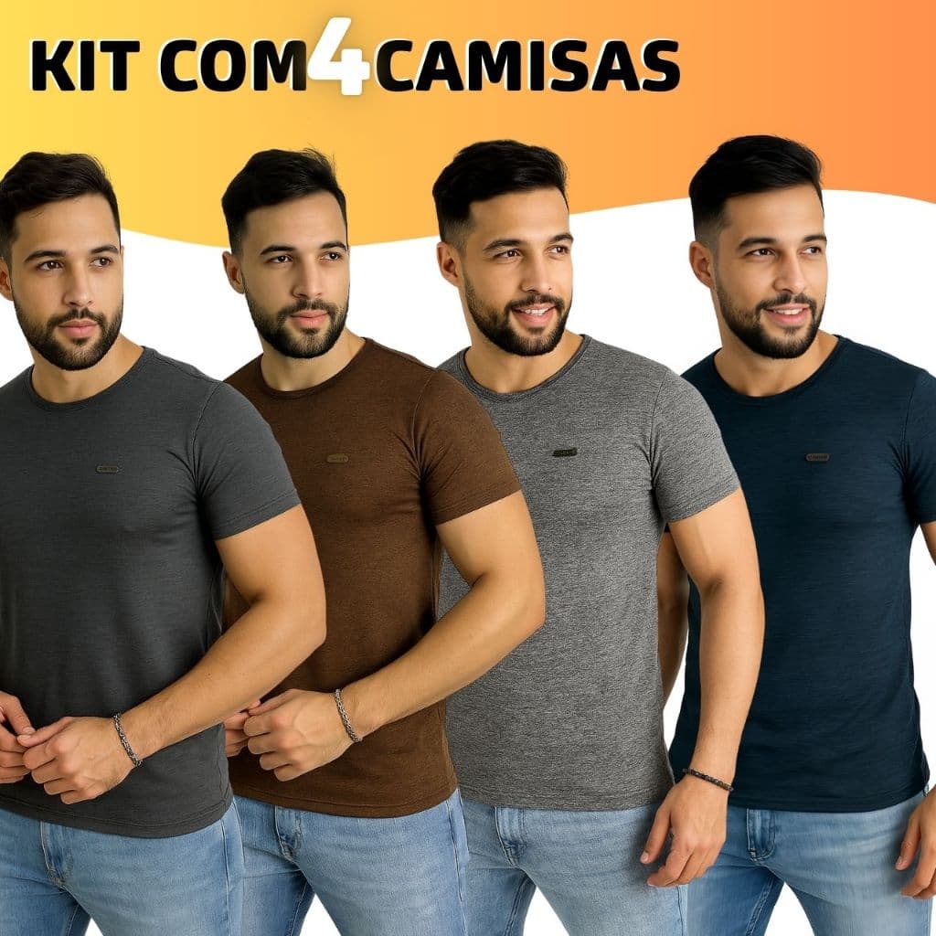 Kit 4 Camisetas Dry Fit Masculina Academia Camisa Masculino Fitness Treino Corrida Manga Curta