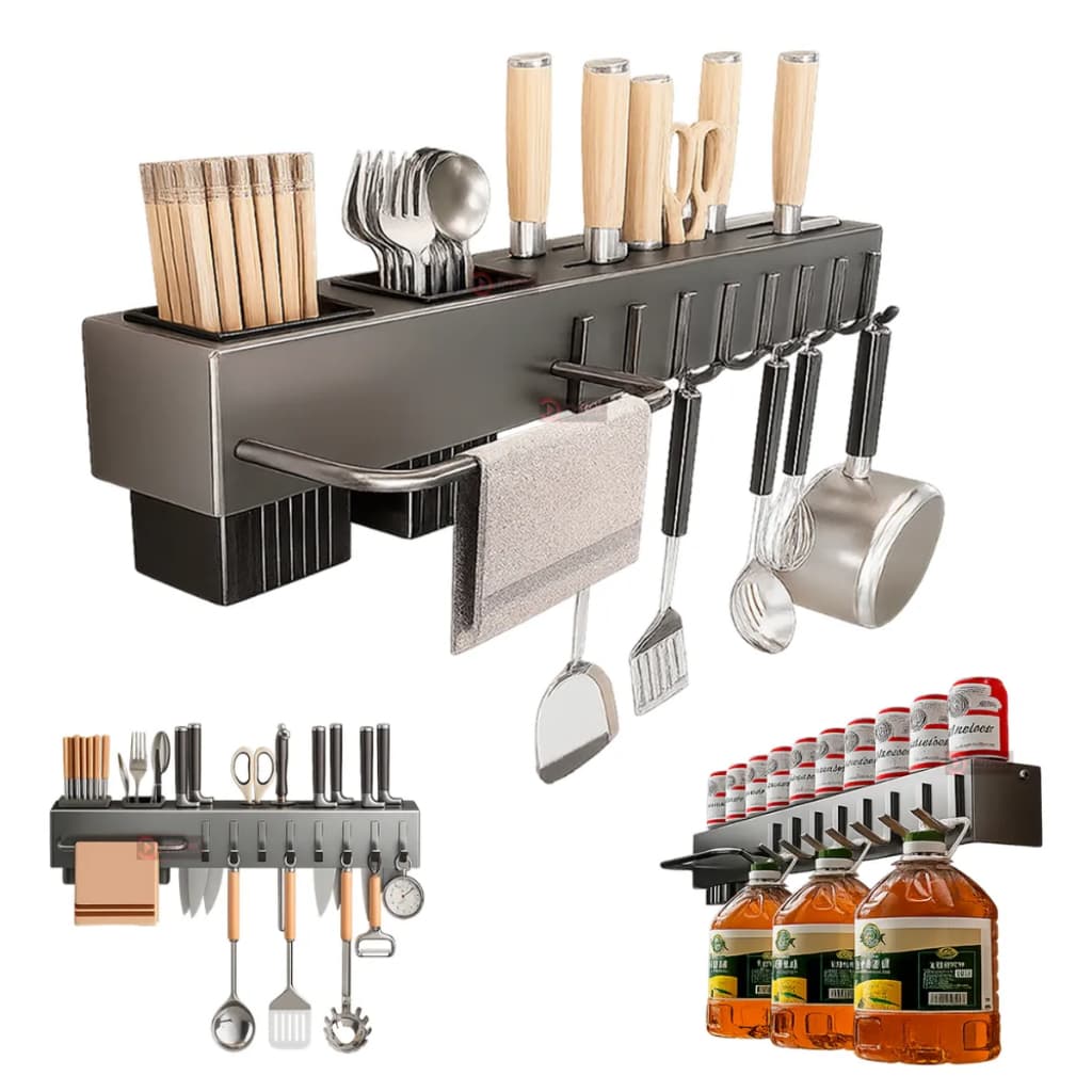 Suporte Para Armazenamento De Facas Ganchos Talheres Utensílios De Cozinha De Ferro