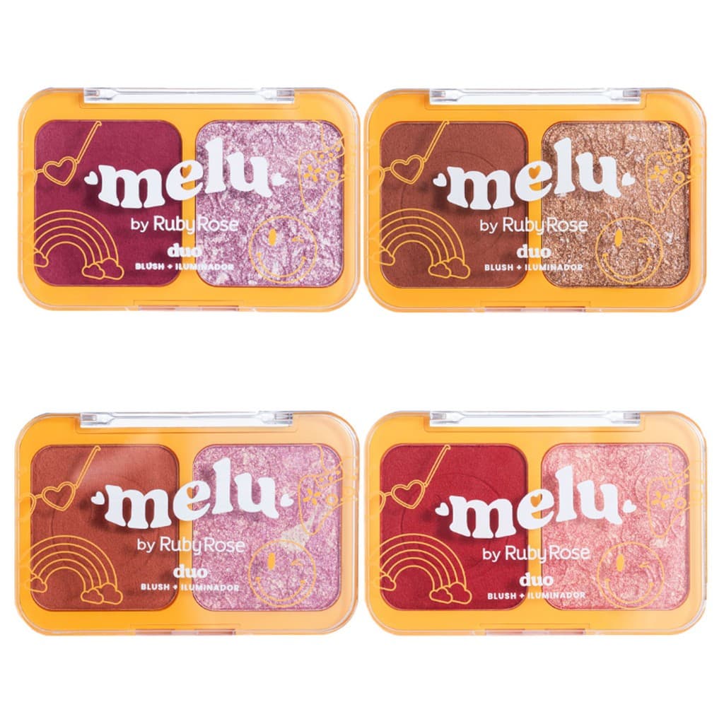 Duo Blush e Iluminador Ruby Rose Melu Rr1002