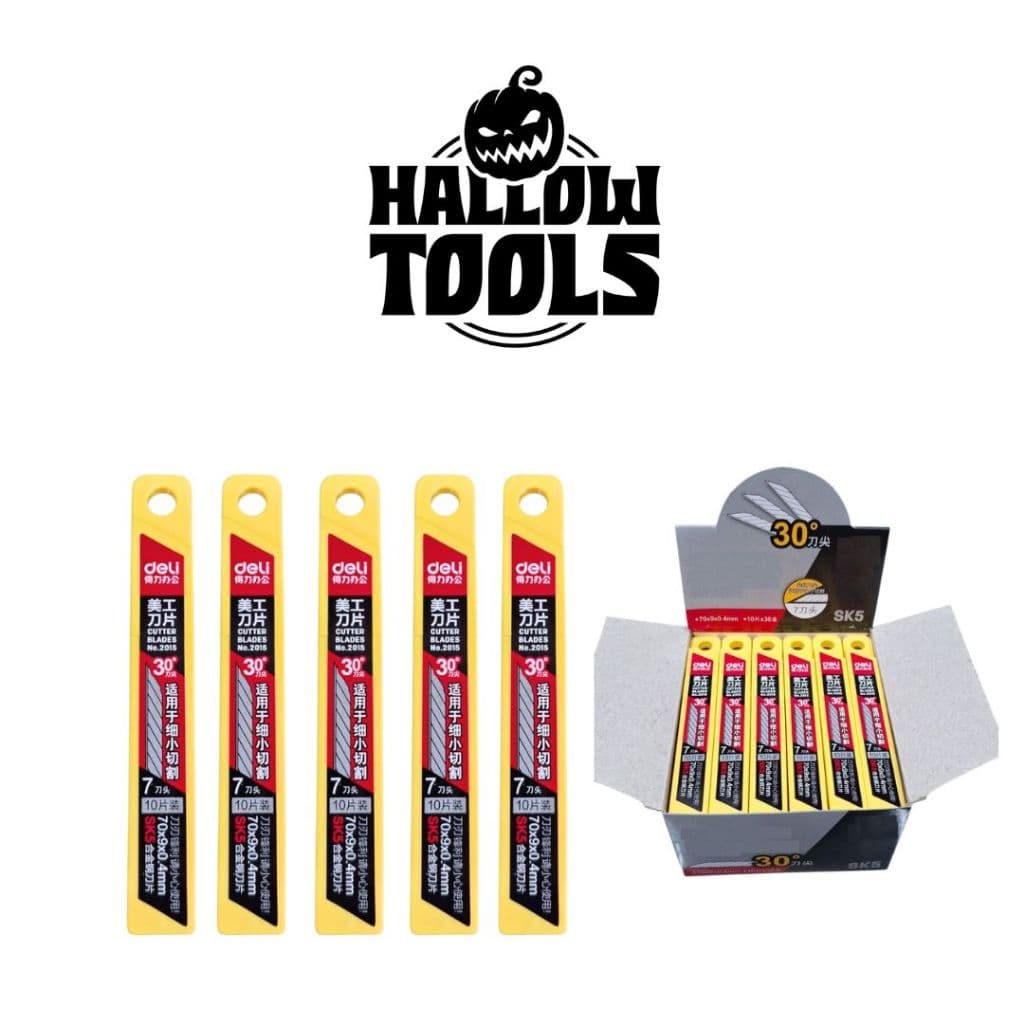 Lâmina para Estilete 9mm Prata 30 Graus - Kit com até 50 Unidades - HallowTools