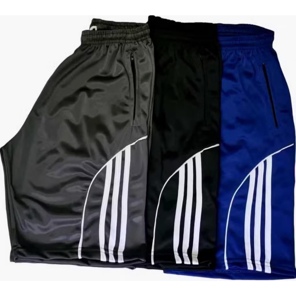 Kit 02 Bermudas Masculina Driy-Fit Listras Flanelada Com Bolso e Ziper Esportiva , Academia , Lazer , Esportes