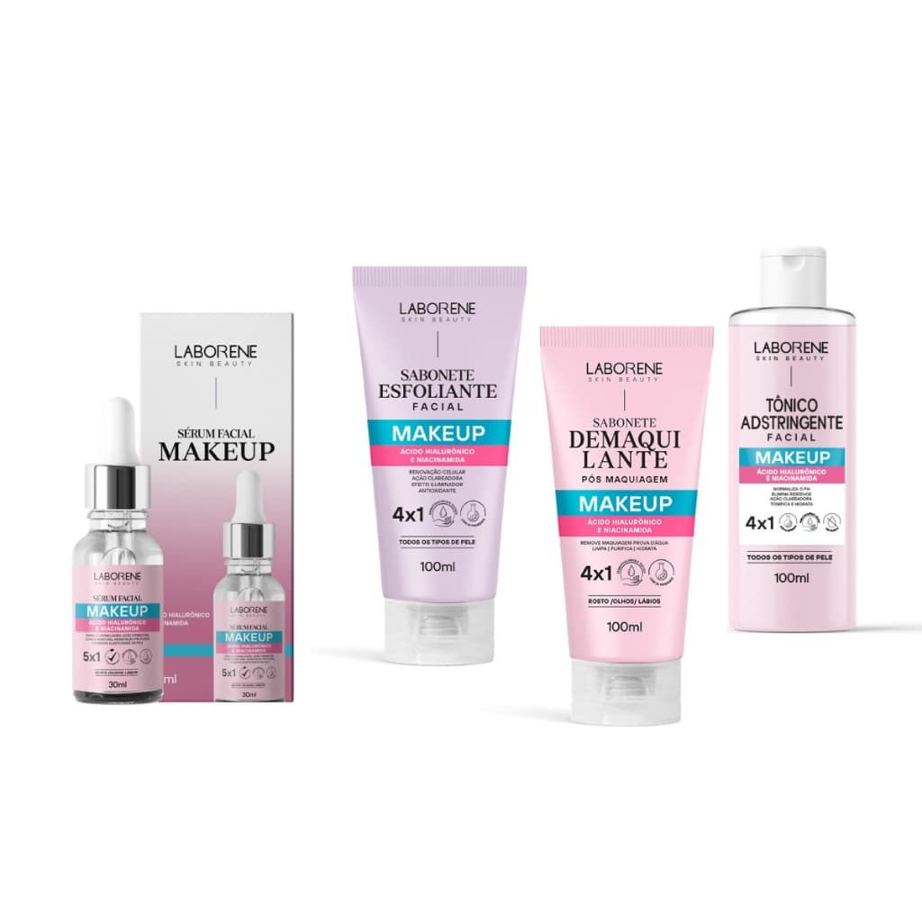 Kit Skin Care Facial Makeup Sérum+Tônico+Sabonete Laborene