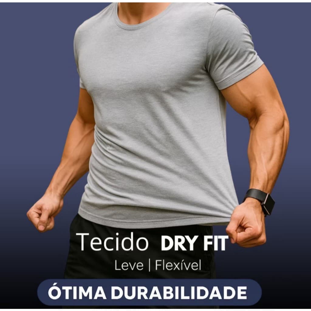 Camiseta Driy-Fit Masculina Esportiva Treino , Academia , Caminhada , Esportes Casual Slim - Fit