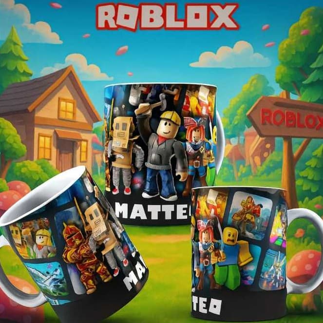Canecas_ Roblox _Porcelana _ Plástico_Personalizada_DIA _DAS_CRIANÇAS