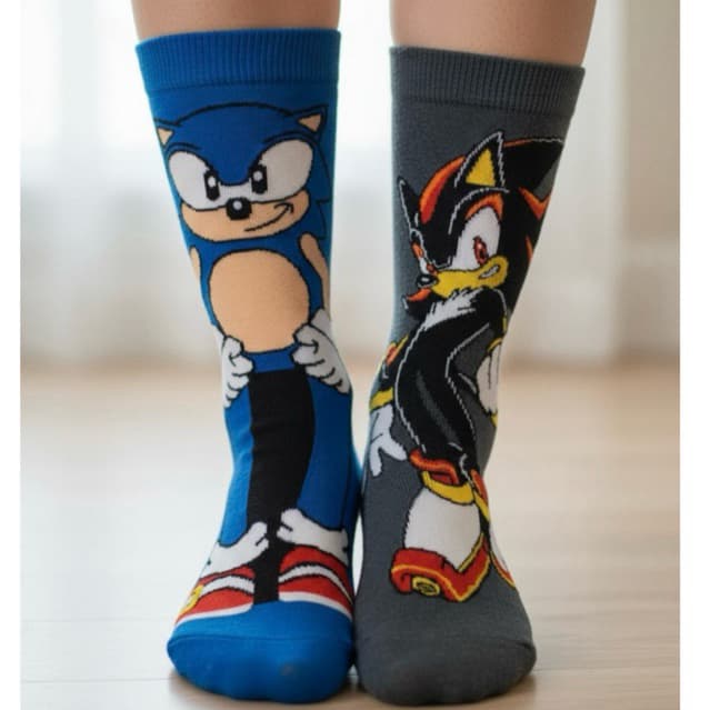 kit 2 Pares Meia Sonic Shadow Cinza Infantil Personagem Inconico Gamer Casual Reforcada Pronta Entrega