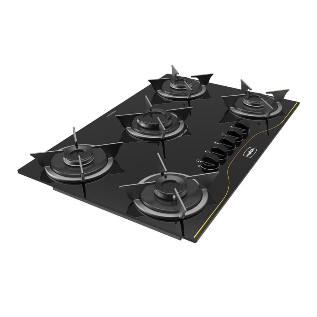 Cooktop Para Cozinha Realce 5 Bocas Cor Preto Mega Chama