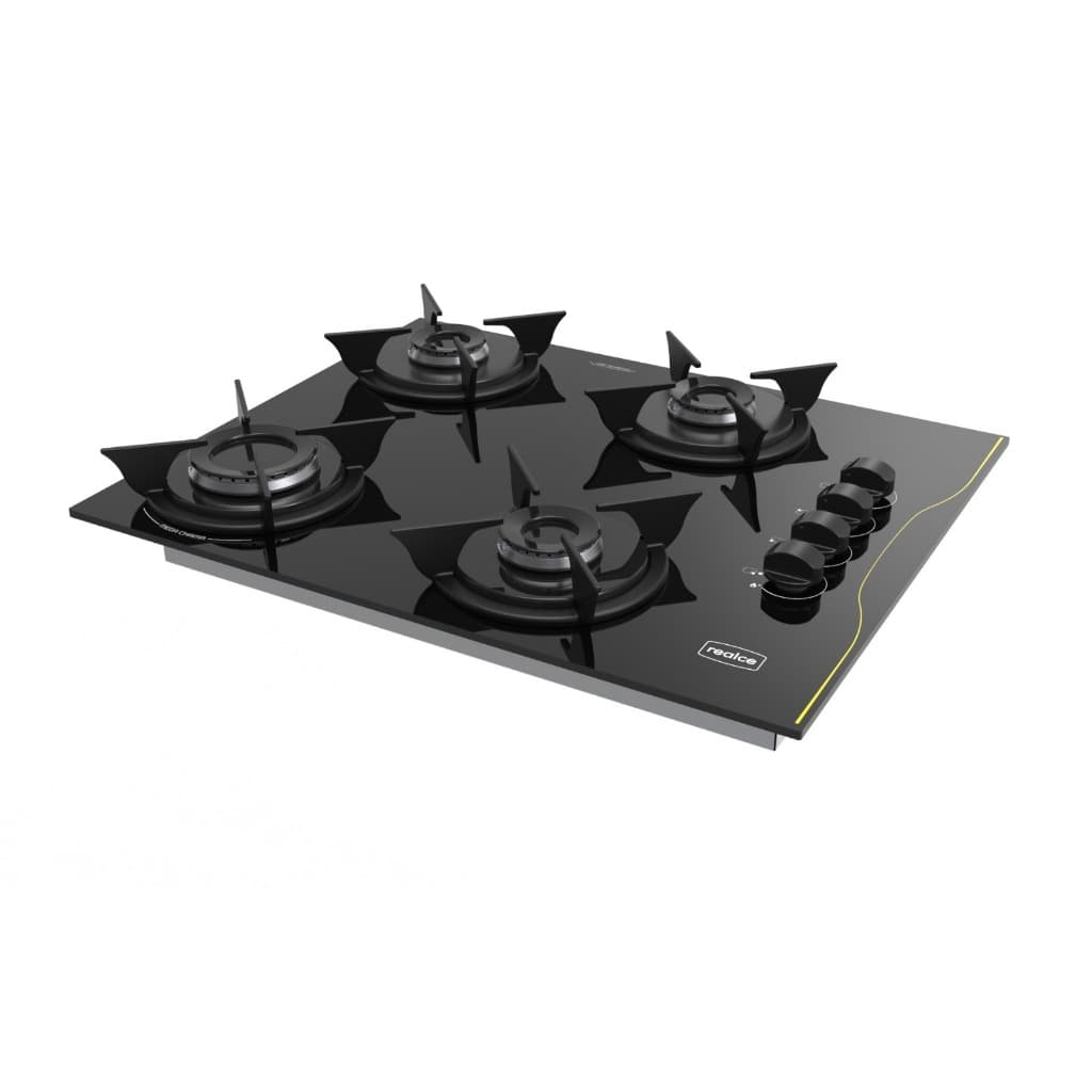 Cooktop Para Cozinha Realce 4 Bocas Cor Preto Mega Chama