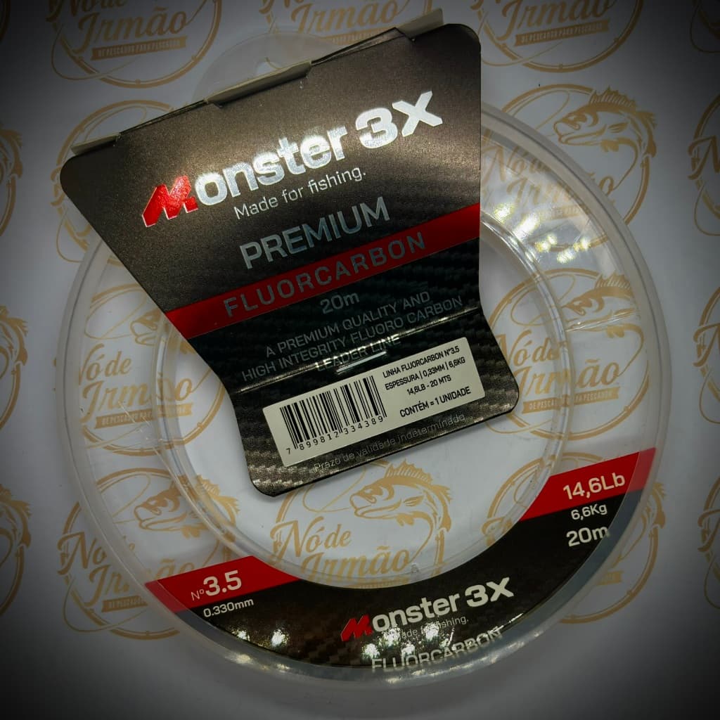Linha Fluorcarbon M3X – Marca: Monster 3X – Fluorcarbon Importado – 20 metros