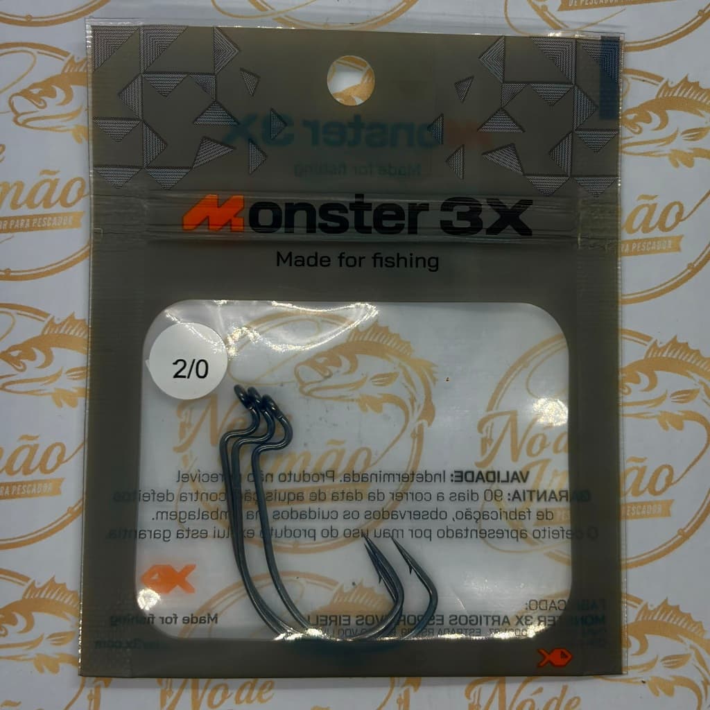 Anzol OffSet – OffSet Monster 3X – Anzol montagem anti-enrrosco – Monster 3X – Nó de Irmão