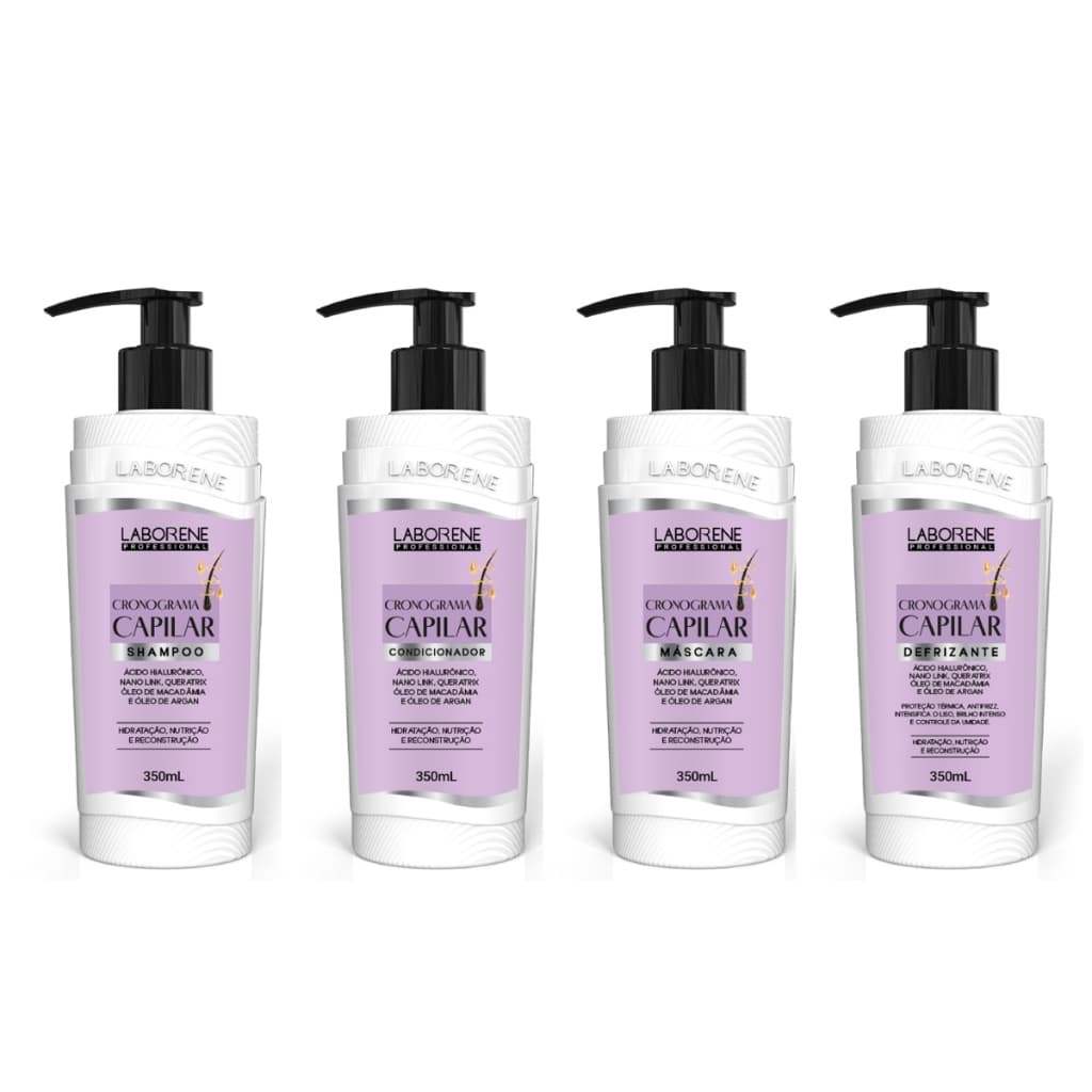 Linha Capilar Completa Cronograma Laborene 350ml 4 produtos