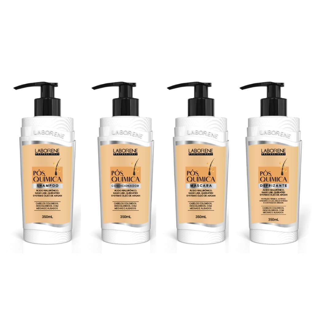Linha Capilar Completa Pós Química Laborene 350ml 4 produtos