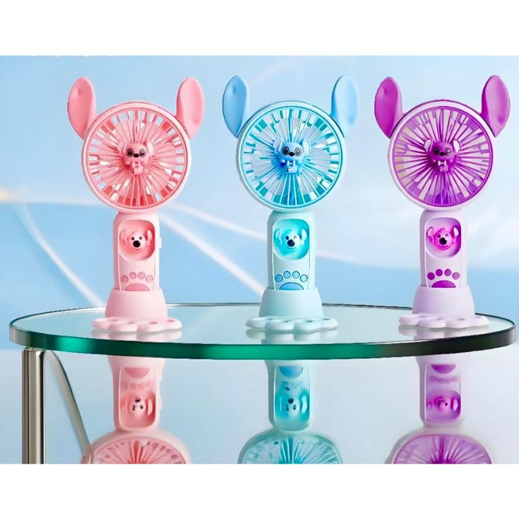 MINI VENTILADOR LILO&STITCH EM TRÊS LINDAS CORES DE MÃO E DE MESA REGARREGÁVEL O PRESENTE DOS SONHOS!!!!!