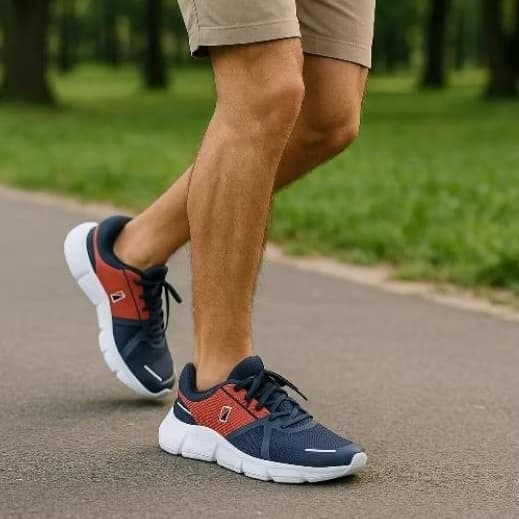 Tênis Esportivo Masculino Feminino Azul Vermelho Leve Super Confortável Corrida Caminhada Academia