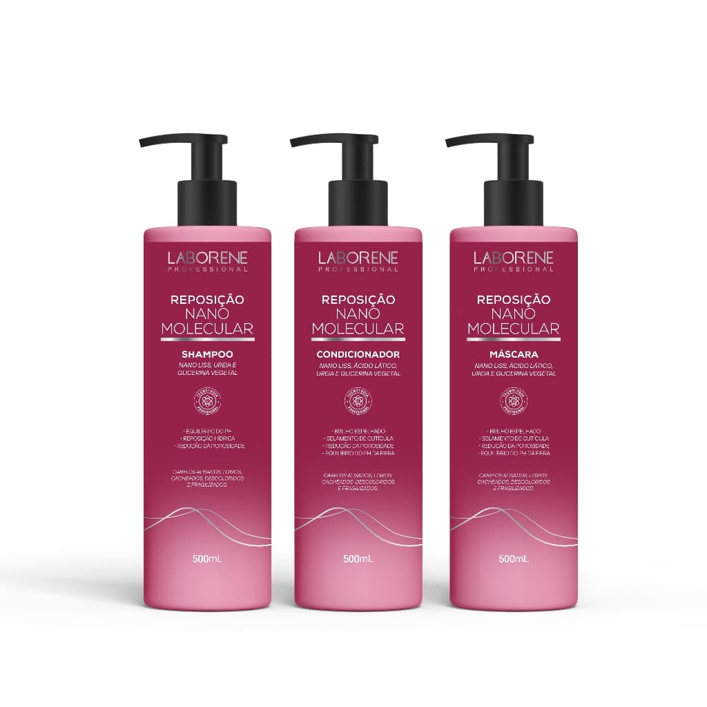 Kit Capilar Reposição Nano Molecular Laborene 500ml 3 Produtos