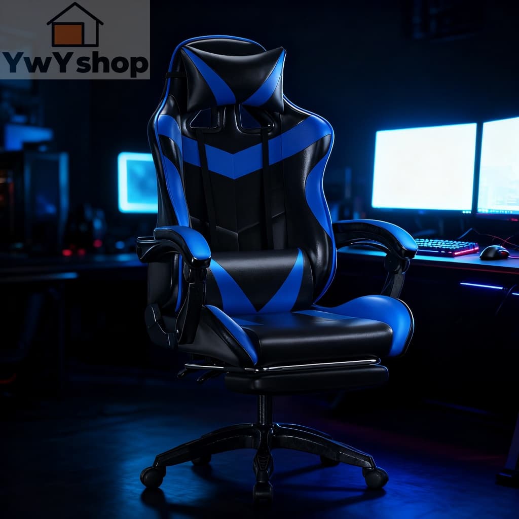 Cadeira Gamer Turbo Elite 360° – Reclinável, Ajuste Ergonômico, Couro Premium para Home Office F19