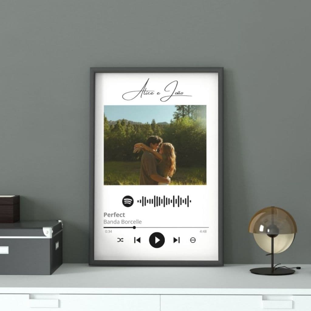 Quadro Spotify Interativo Personalizado Presente Namorado Casal