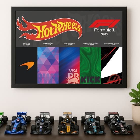 Quadro Expositor para Coleção Hot Wheels F1 Premium  - Tamanho a4