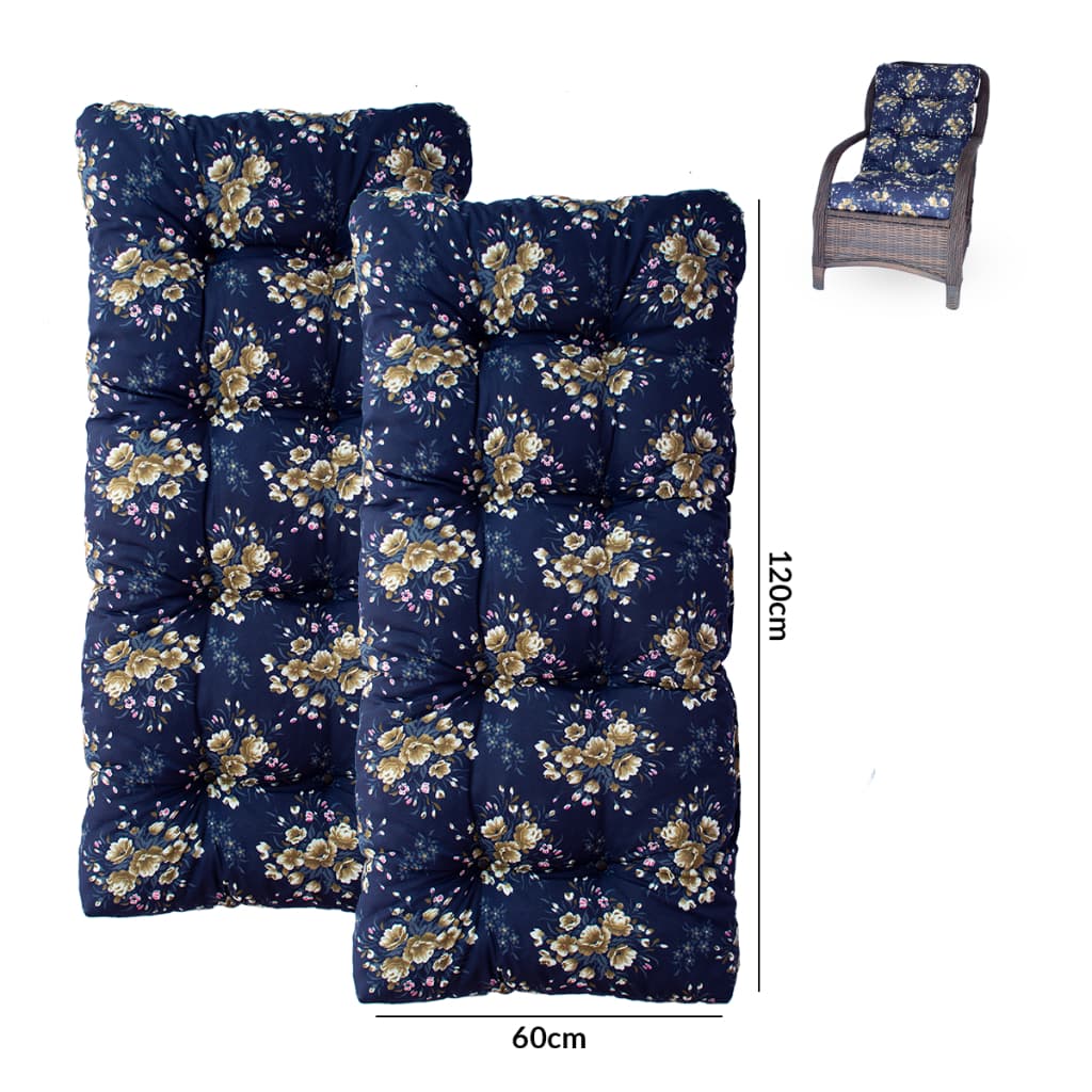 Kit 02 Almofadas Grande Futon 120x60 Confortável para Cadeira Sofá Balanço Assento Pallet Colchonete