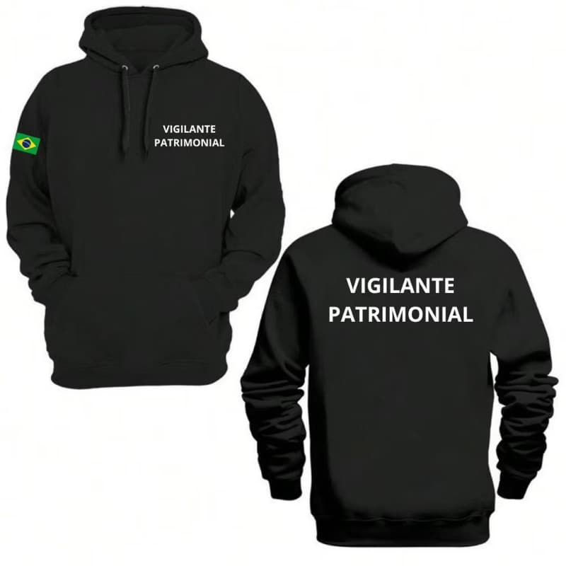 Blusa Moletom Canguru Vigilante Patrimonial Estilo Conforto e Atitude Para Quem Protege Com Orgulho