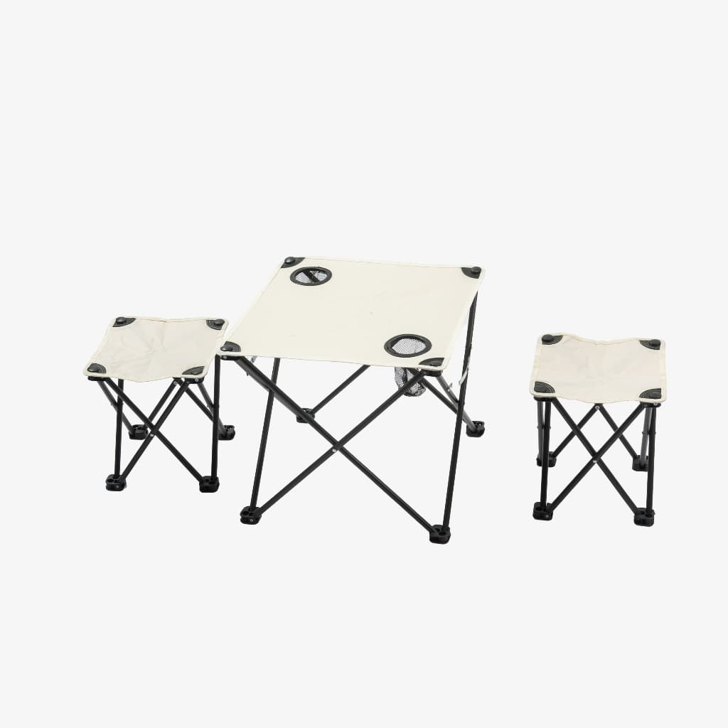 Kit Portátil de 2 Cadeiras e 1 Mesa Dobráveis - Leve 1kg, Ideal para Camping, Metrô e Pesca - Prático em Segundos