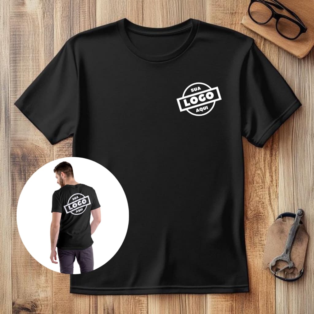 Kit de 10 Camisetas Empresarial Algodão 30.1 | Estampa DTF Premium | Logo Peito e Costas