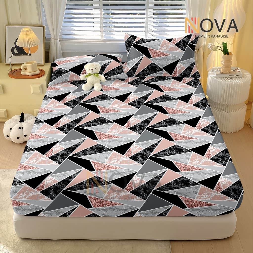 Geometria Jogo De Lençol 02 e 03  Peças Não desaparecerá SOLTEIRO CASAL QUEEN Percal Ponto Palito NOVAHOME