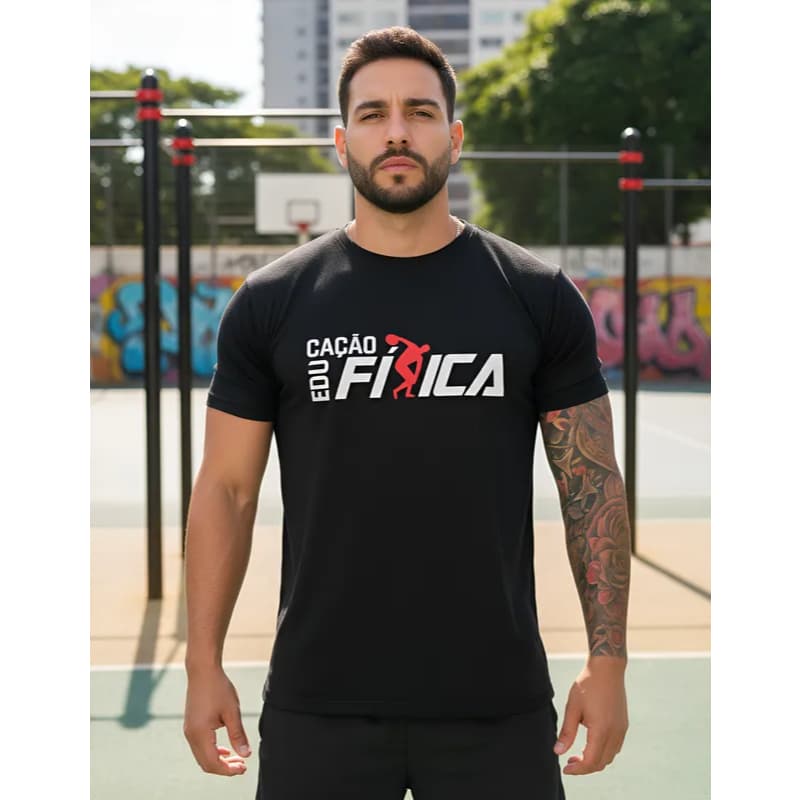 Camiseta Educação Física Academia Masculina Uniforme Dry Fit