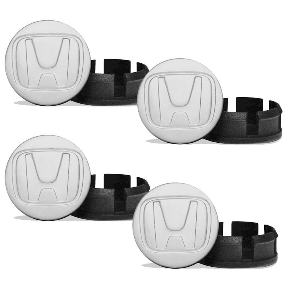 Kit 4 Calotinha Miolo Centro Miolo Roda Honda Fit City Prata 2073
